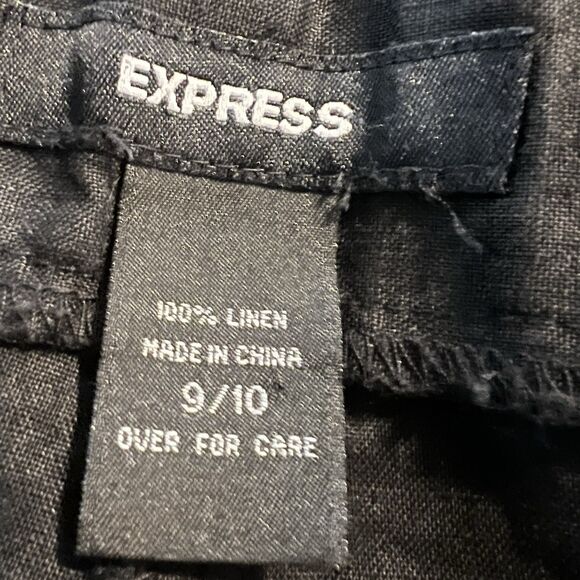 Express Women’s Pants 100% Linen Sz 9/10 Button Fly - Picture 3 of 4